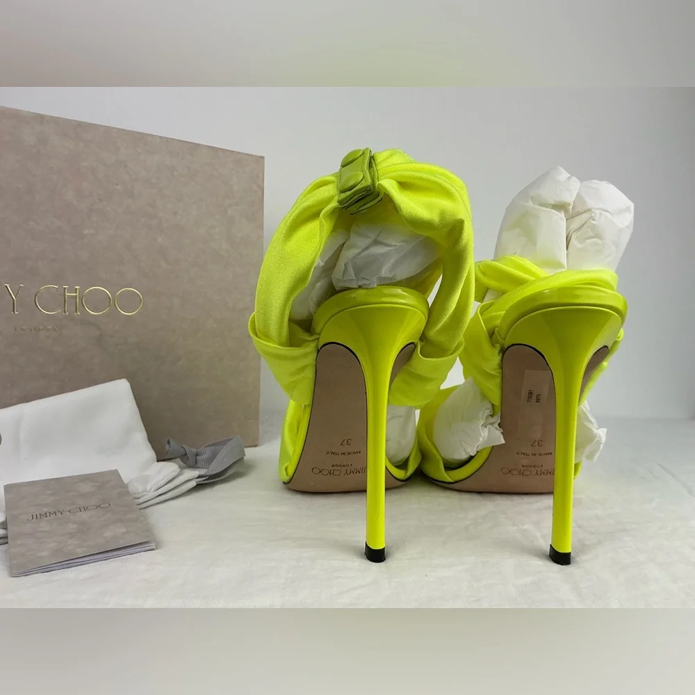 JIMMY CHOO NEOMA 110 NEON APPLE GREEN - 37 - Picture 10 of 14